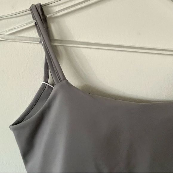 NWT HALARA Yoga Double Strap Backless Twisted Cropped Tank Top, Size S gray - Picture 4 of 9